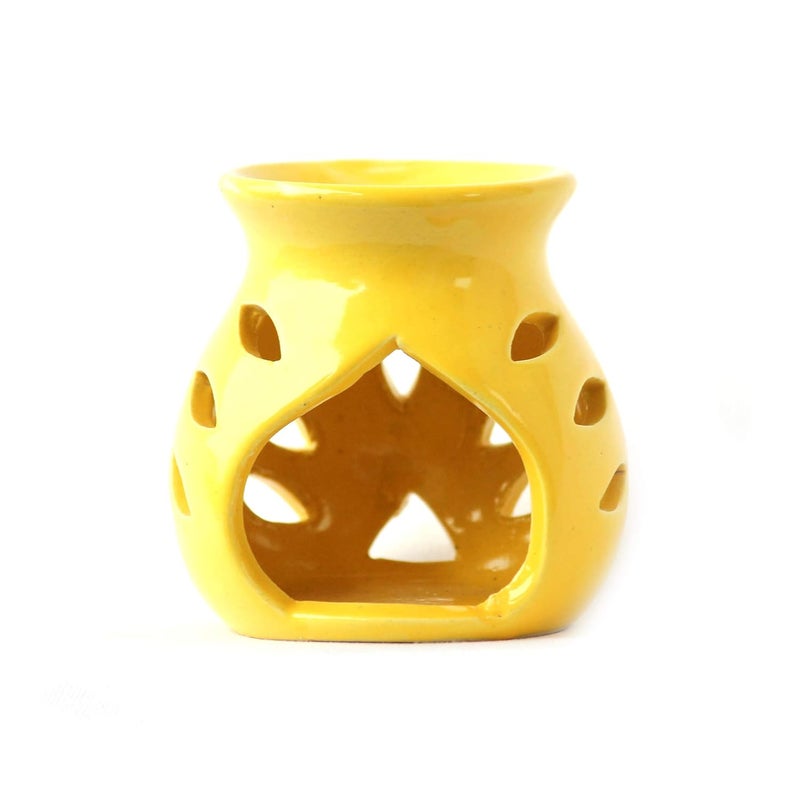 BRAHMZ Brahmz Ceramic Regular Aroma Lamp for Diffusing and Room Fragrance 4Inch Yellow  - Image 4
