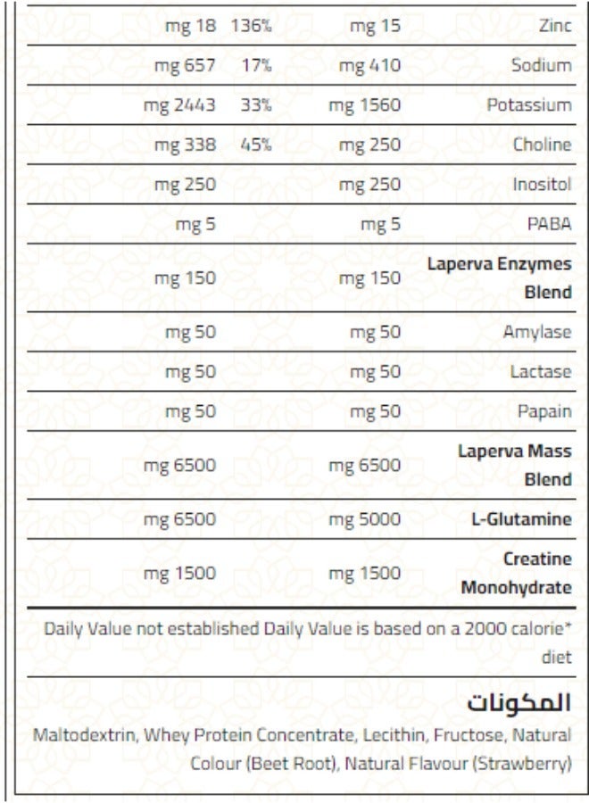 لابيرفا مكمل غذائى تربل ماس جينير لابيرفا، مخفوق الحليب بالفراوله، 16 جرعة - 5.98 كجم - Image 3