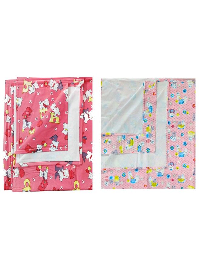 Ecosoft Plastic Sheetpvc Sheet For Kidsrubber Sheet For Babiesbed Wetting Protector(90 X 135 Cm) (Alphabet Pink & Rabbit Pink)  - Image 2