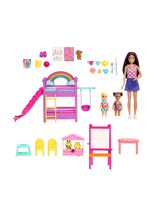 Barbie Skipper Babysitters Inc.  Ultimate Daycare Playset With 3 Dolls, Furniture & 15+ Accessories, Includes Bunk Beds & Color-Change Easel