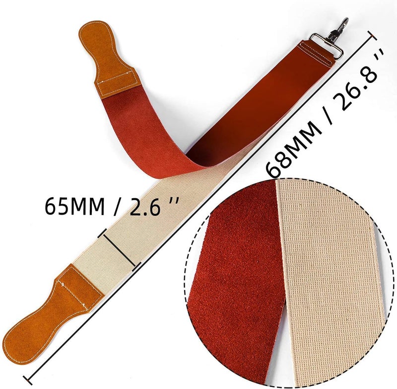 Grandslam Straight Razor Shave Ready Handmade Sharpened, 420 Steel Straight Razor Blade, 2 Layers Long Leather Canvas Strop, Sharpening Stone,2 Side Grit 3000 Waterstone Knife Sharpener - Image 5
