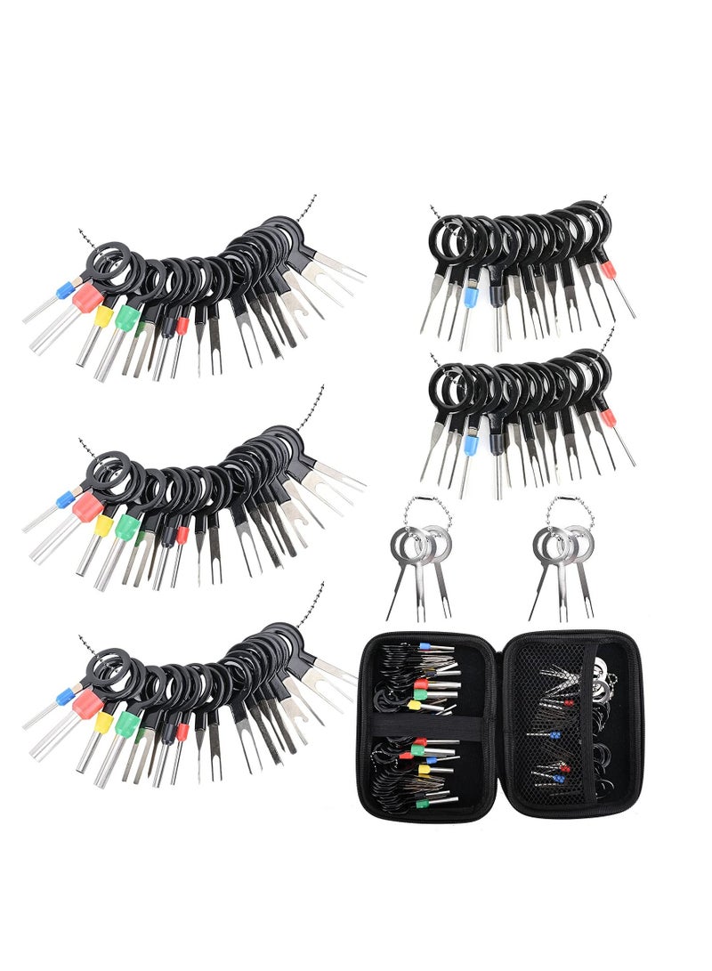 Terminal Extractor Removal Tool Kit, KASTWAVE Depinning Key Tool Set for Car Auto Household Devices, Wire Connector Pin Release Extractor Tool with a Protective Bag (82 Pieces) - Image 1