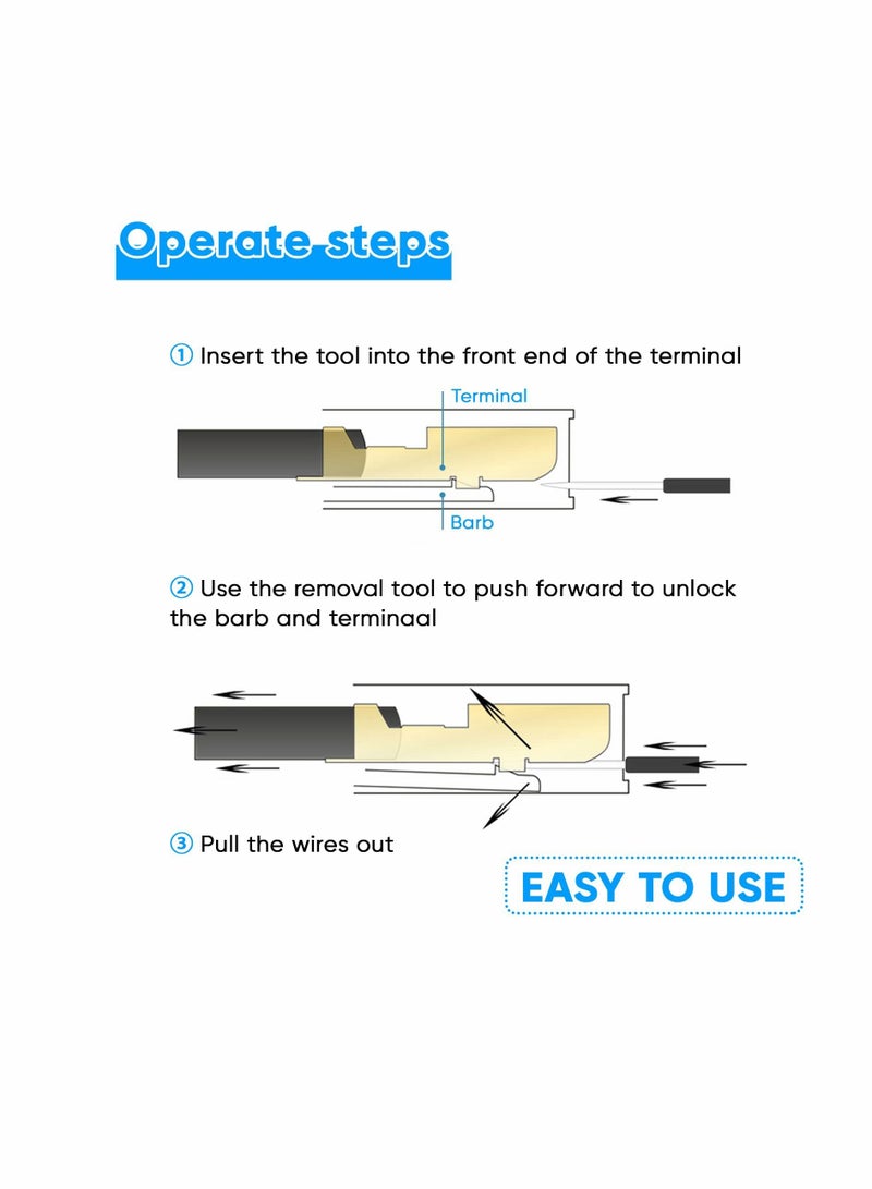 Terminal Extractor Removal Tool Kit, KASTWAVE Depinning Key Tool Set for Car Auto Household Devices, Wire Connector Pin Release Extractor Tool with a Protective Bag (82 Pieces) - Image 5