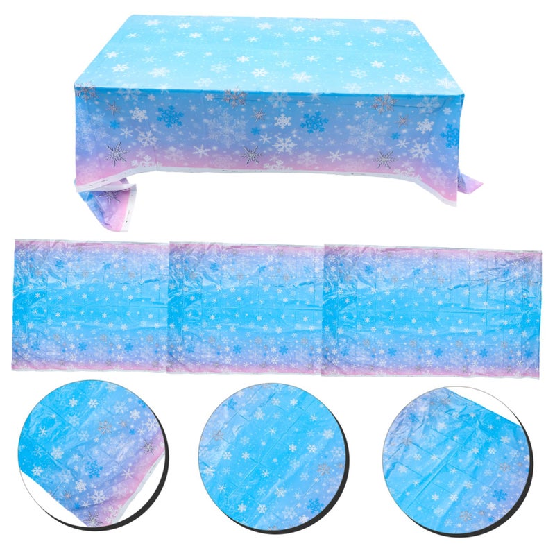 3Pcs Reusable Snowflake Tablecloth For Holiday Decor Birthday Party Dining Atmosphere - Image 5