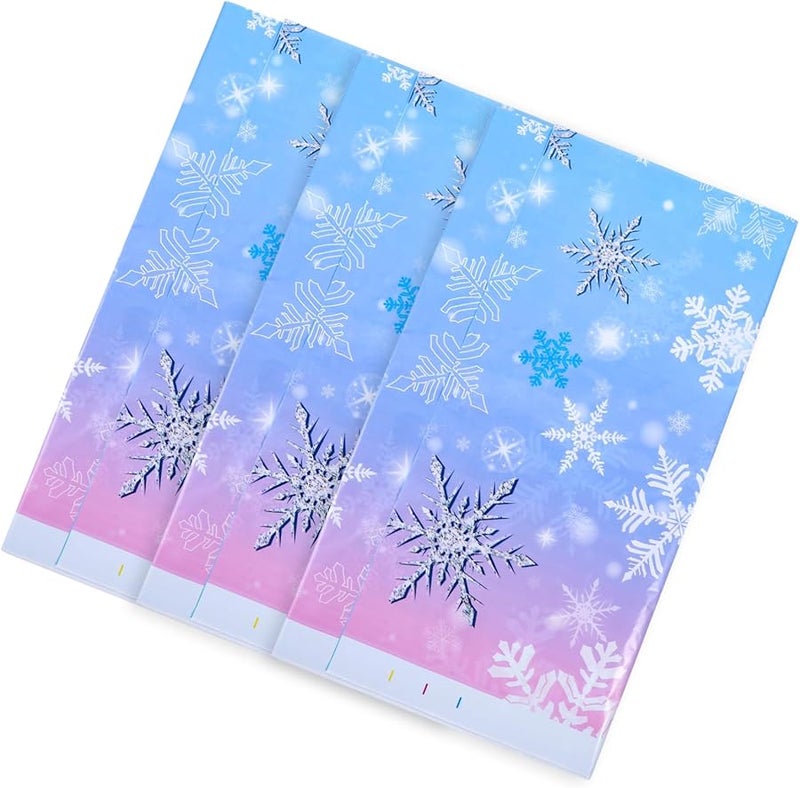 3Pcs Reusable Snowflake Tablecloth For Holiday Decor Birthday Party Dining Atmosphere - Image 1