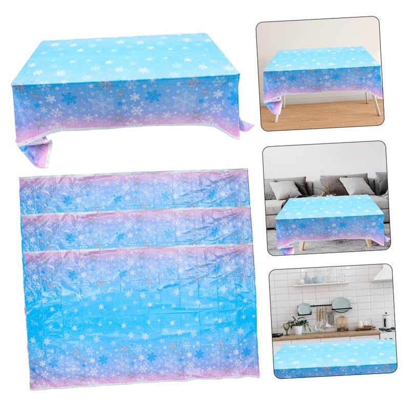 3Pcs Reusable Snowflake Tablecloth For Holiday Decor Birthday Party Dining Atmosphere - Image 3