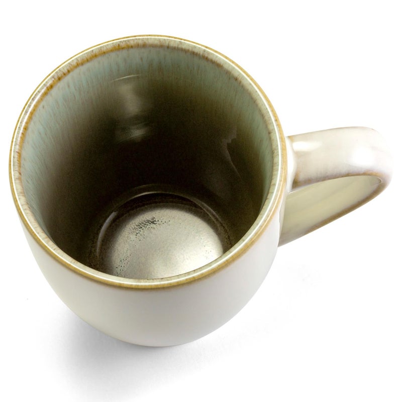 Sango Resona Moss Green Stoneware Mugs (Set of 4) â€“ 12 fl. oz, Durable Stoneware with Reactive Glaze, Delicate Gray-Green Interior, Microwave & Dishwasher Safe, for Everyday Dining & Entertainment - Image 3
