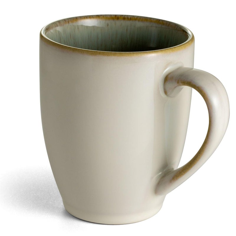 Sango Resona Moss Green Stoneware Mugs (Set of 4) â€“ 12 fl. oz, Durable Stoneware with Reactive Glaze, Delicate Gray-Green Interior, Microwave & Dishwasher Safe, for Everyday Dining & Entertainment - Image 2