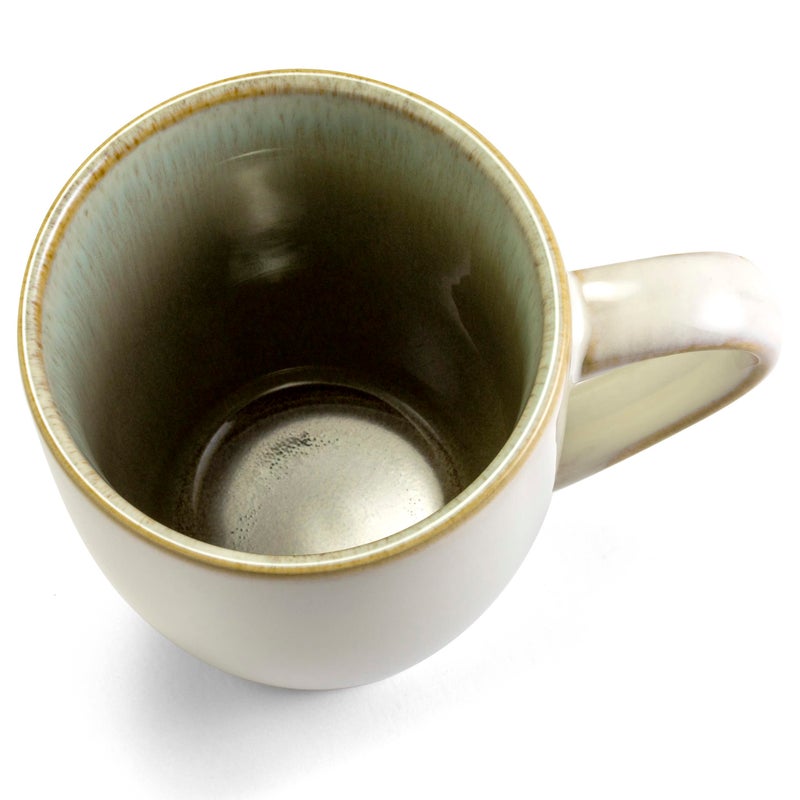 Sango Resona Moss Green Stoneware Mugs (Set of 4) â€“ 12 fl. oz, Durable Stoneware with Reactive Glaze, Delicate Gray-Green Interior, Microwave & Dishwasher Safe, for Everyday Dining & Entertainment - Image 5