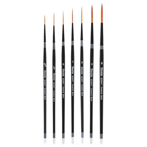 Creative Mark Beste Golden Taklon Script Liner, #2 Artist Paint Brush, Professional Watercolor Brushes, for Acrylic Painting, Short Handle, Sharp Edges, Hand-Tied & Shaped - Image 3