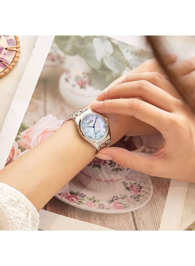سيتيزن Eco-Drive Women’s Watch EM1140-80D, 33 mm Mother-of-Pearl Dial, Stainless Steel Case & Bracelet, 50 m WR - Image 5