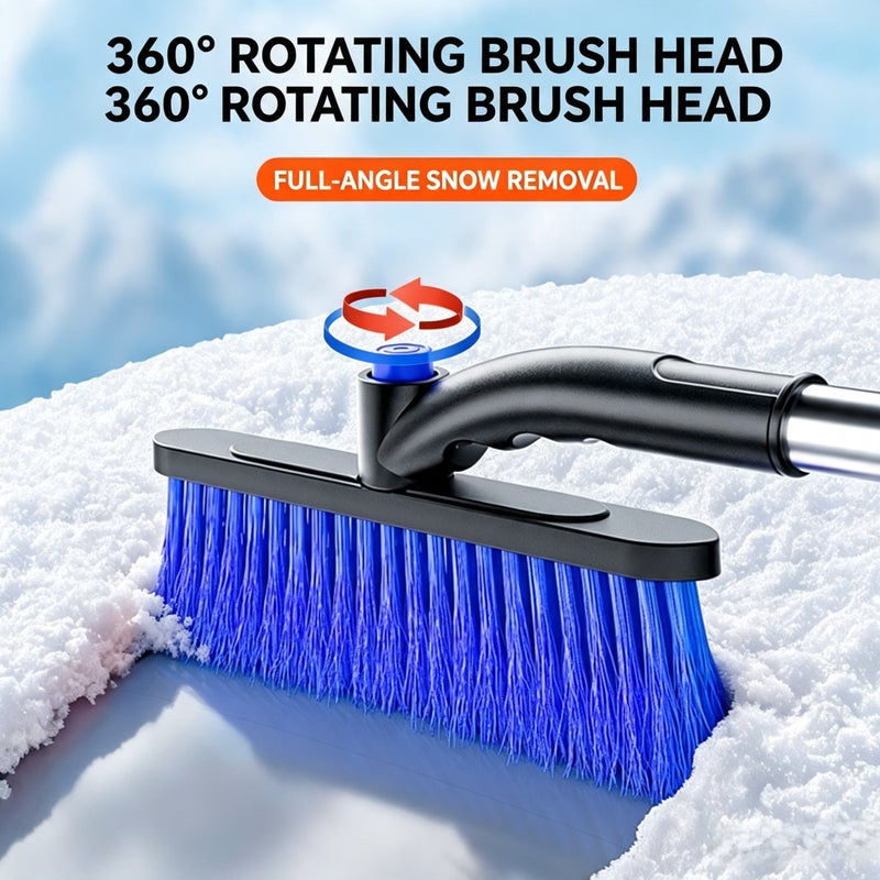 Car Snow Scraper, 3-in-1 Ice Scraper, Detachable Retractable Snow Brush - Image 3