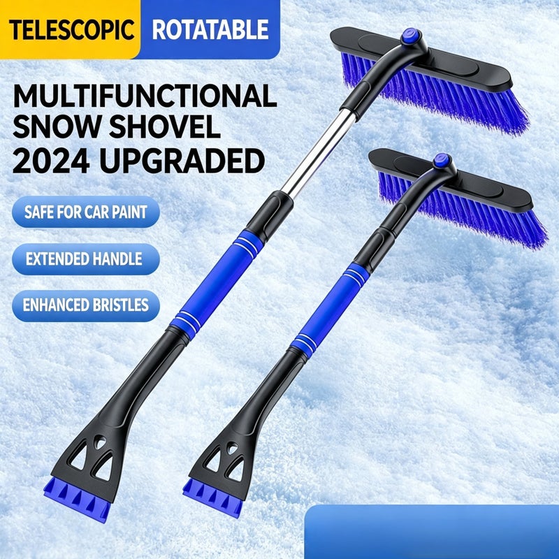Car Snow Scraper, 3-in-1 Ice Scraper, Detachable Retractable Snow Brush - Image 1