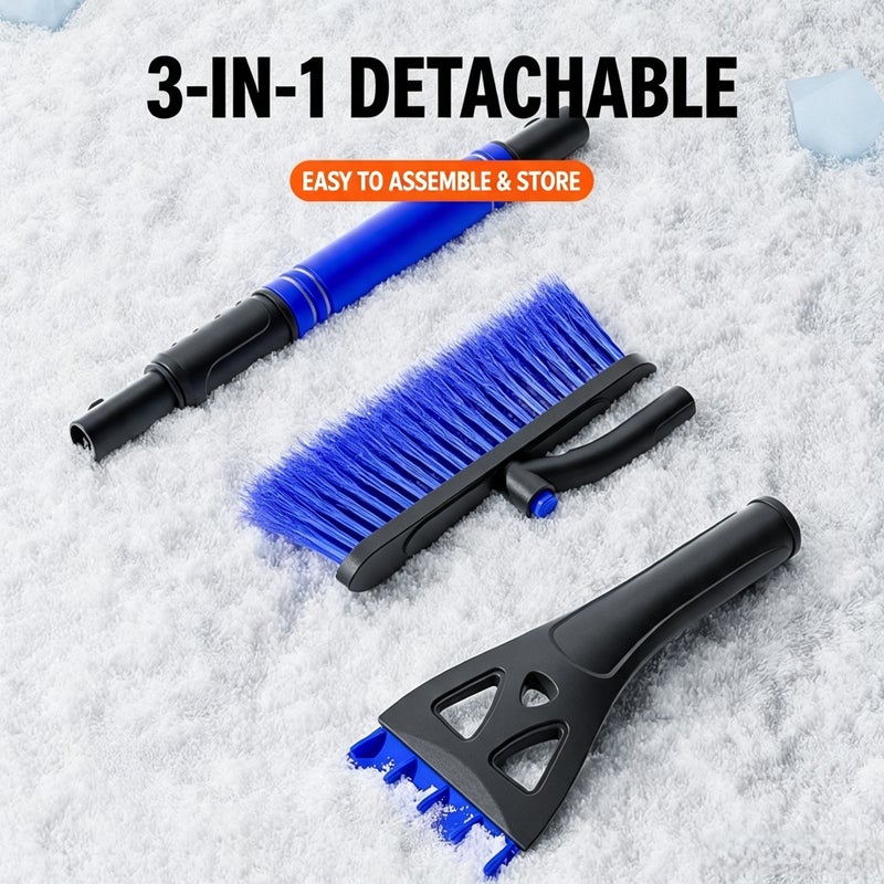 Car Snow Scraper, 3-in-1 Ice Scraper, Detachable Retractable Snow Brush - Image 4