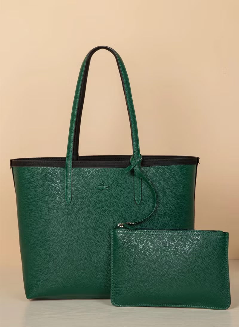 لاكوست النساء مزدوجة الجانبين لونين كبيرة السعة حقيبة اليد، عصرية متعددة الوظائف - Image 2