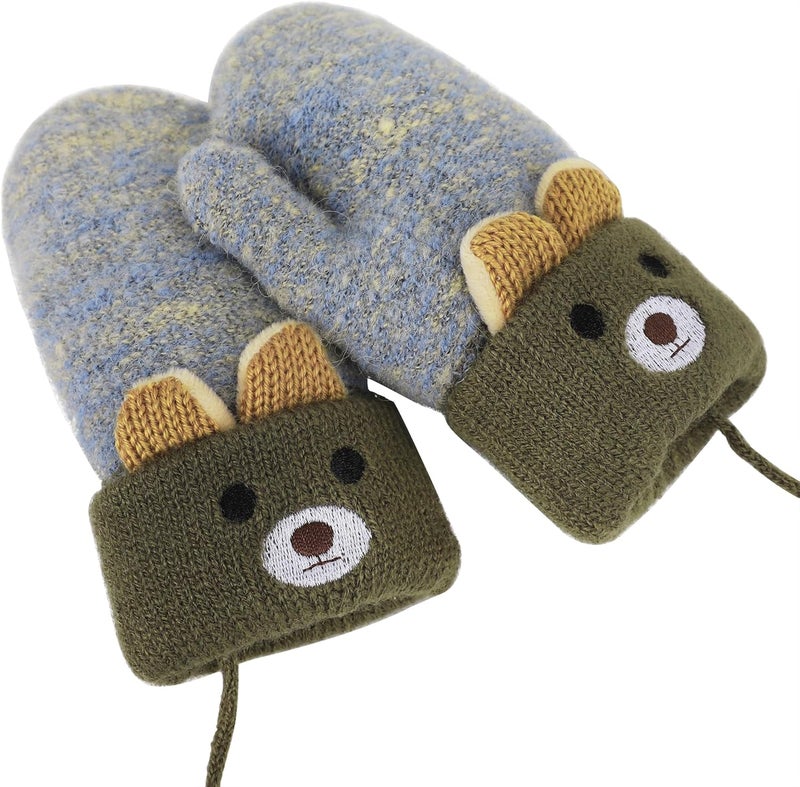 Holiberty Toddler Kids Warm Winter Gloves Cute Infant Baby Boys Girls Thick Fleece Lined Full Finger Ski Snow Gloves Mittens - Image 2