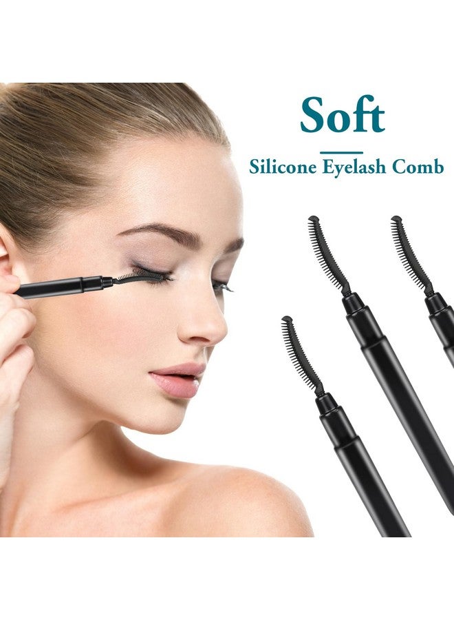 Sliverdew 3 Pcs Silicone Lash Brush Mascara Eyelash Separator Eyelash Comb Eyebrow Brush Eyelashes Definer With Dust Lid Lash Separating Comb Brow Grooming Brush - Image 5