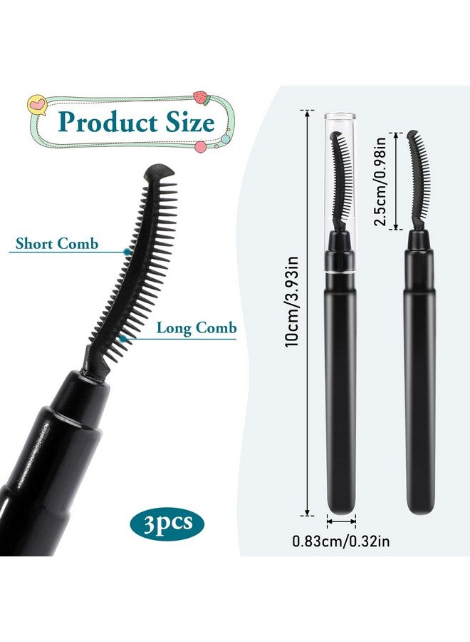 Sliverdew 3 Pcs Silicone Lash Brush Mascara Eyelash Separator Eyelash Comb Eyebrow Brush Eyelashes Definer With Dust Lid Lash Separating Comb Brow Grooming Brush - Image 4