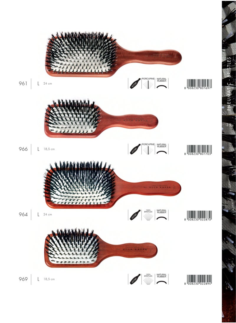 ACCA KAPPA PNUEMATIC - 100% BRISTLES Hair Brush | Travel Size 17.5 cm.  - Image 5