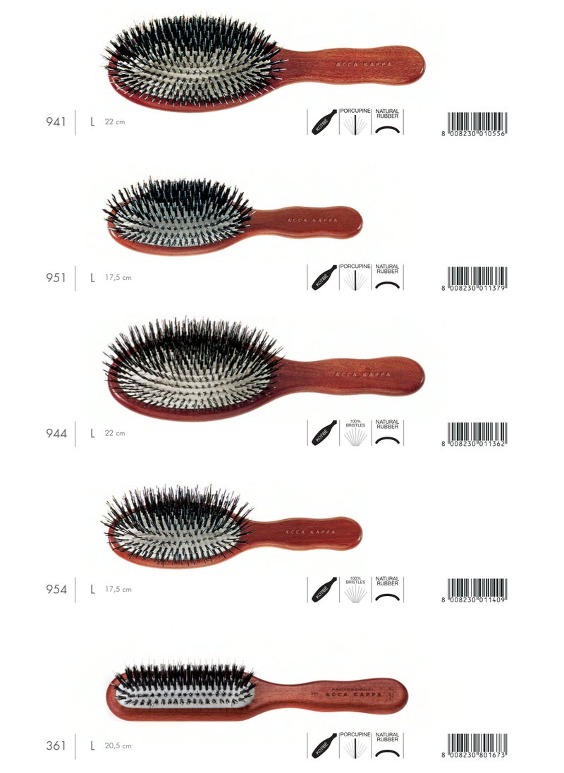 ACCA KAPPA PNUEMATIC - 100% BRISTLES Hair Brush | Travel Size 17.5 cm.  - Image 4