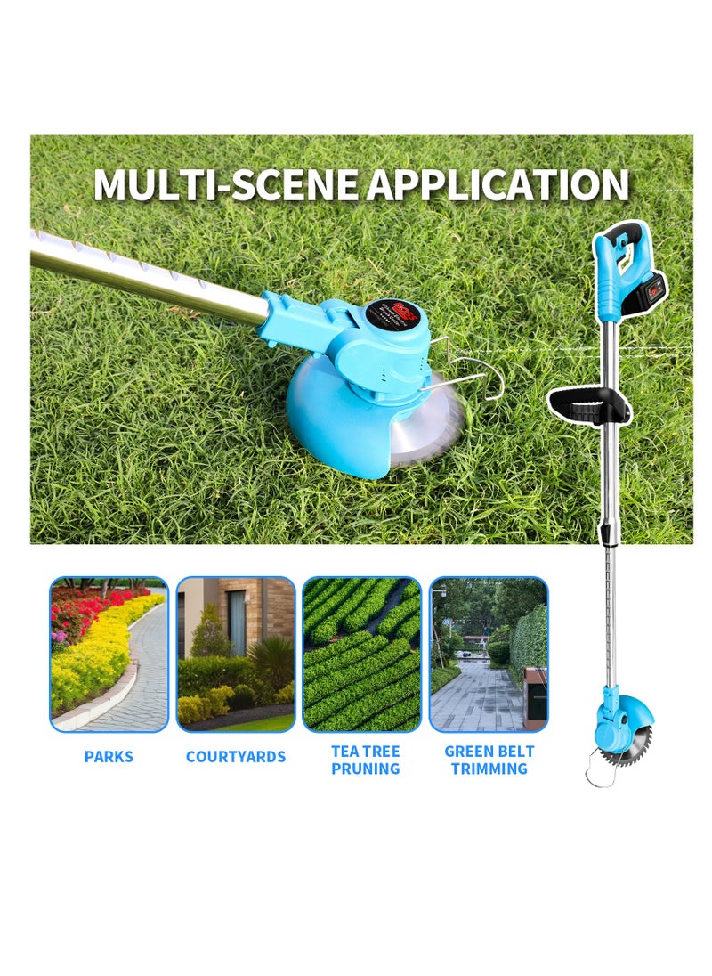 String Trimmer Electric Grass Cutter with Battery Powerd Lawn Mower Edger Tool Wacker with Complete Tool Kit