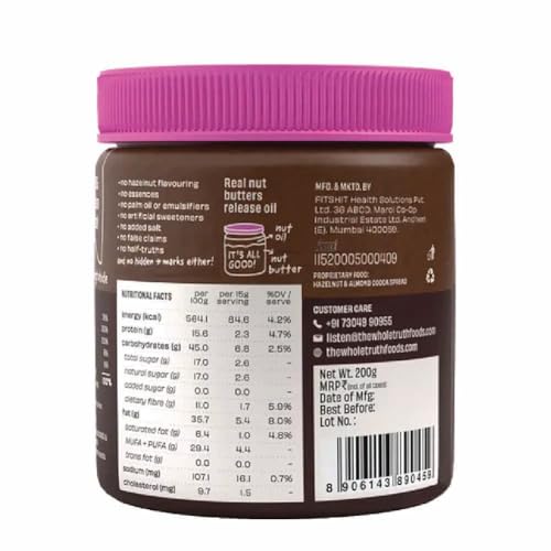 The Whole Truth - Hazelnut Spread - Creamy - 200g | No Palm Oil | No Preservatives | No Artificial Flavour - Image 4