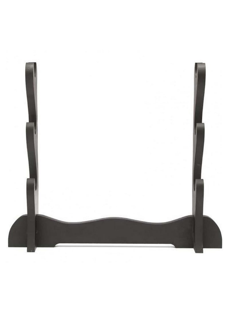3 Layer Black Wooden Wall Mount Samurai Sword Holder Stand Display Rack for Katana Home Decoration Organizer Sturdy Classic Design (34x30x7cm) - Image 4