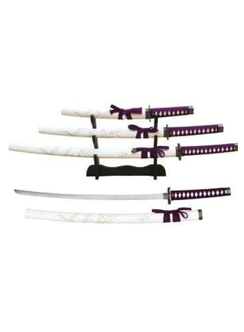 3 Layer Black Wooden Wall Mount Samurai Sword Holder Stand Display Rack for Katana Home Decoration Organizer Sturdy Classic Design (34x30x7cm) - Image 5