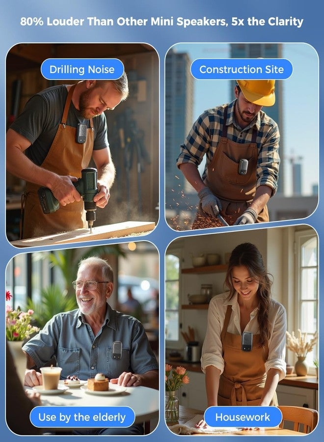 SUPERONE 2026 Upgrade Wearable Bluetooth Speaker with Voice Assistant & Mic, IPX7 Waterproof Clip-on Portable Speaker, TWS Pairing, Up to 30H of Play, Supports Siri/Google/Alexa - Image 4