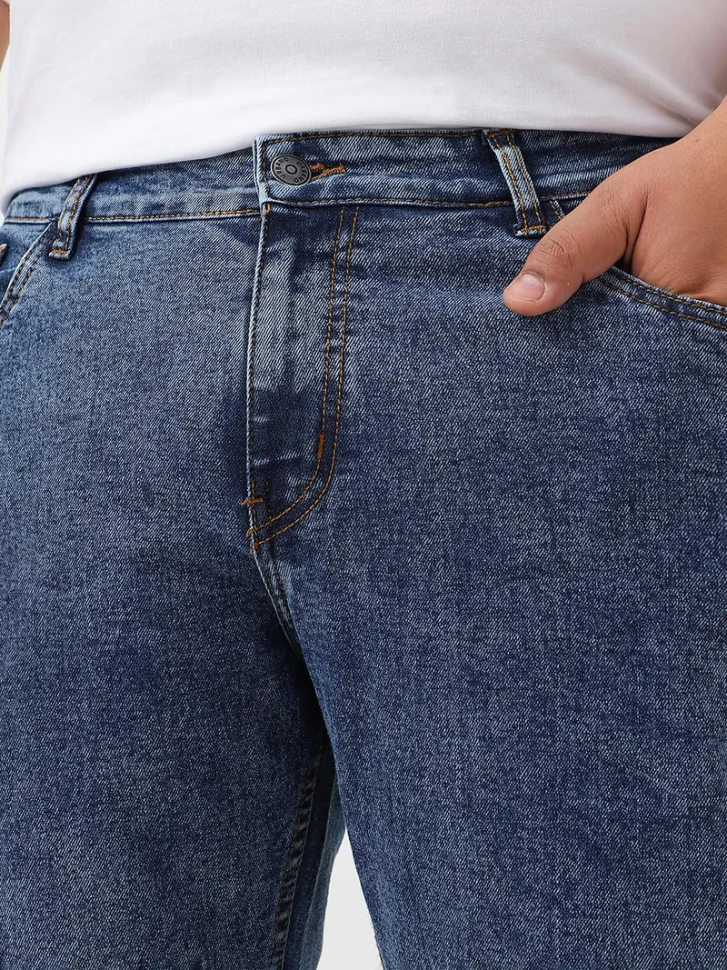 Urbano Fashion  Urbano Plus Men's Light Blue Washed Bootcut Jeans Stretchable  | Best Price UAE