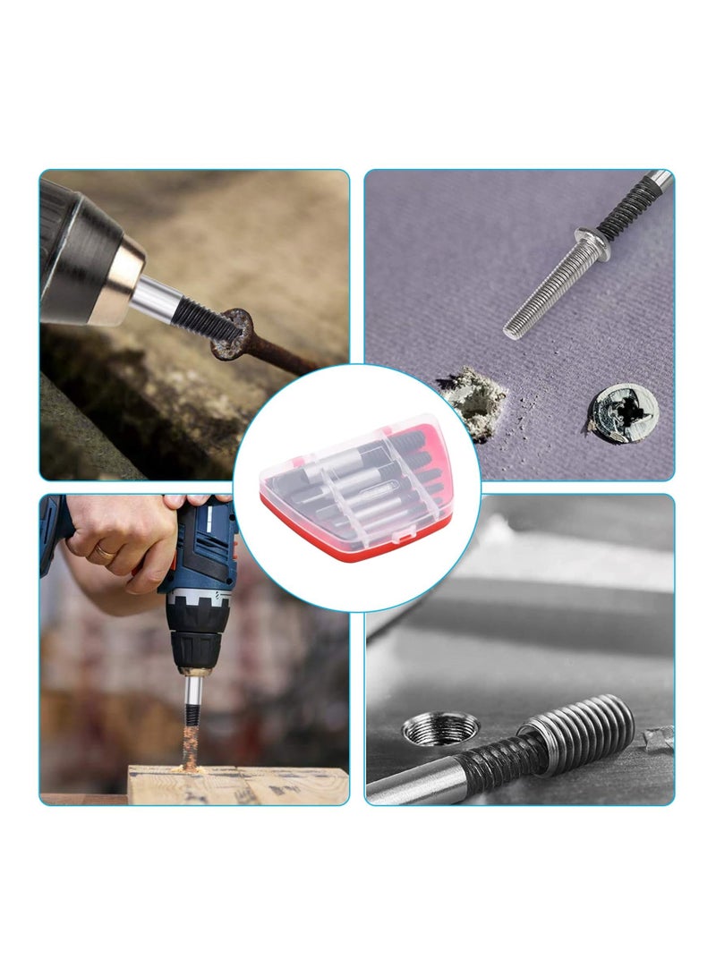 8 Pcs Damaged Screw Extractor Set Carbon Steel Broken Bolt Easy Out Fastener Kit Water Pipe Remover for Removing Stripped Bolts With Storage Box - Image 2