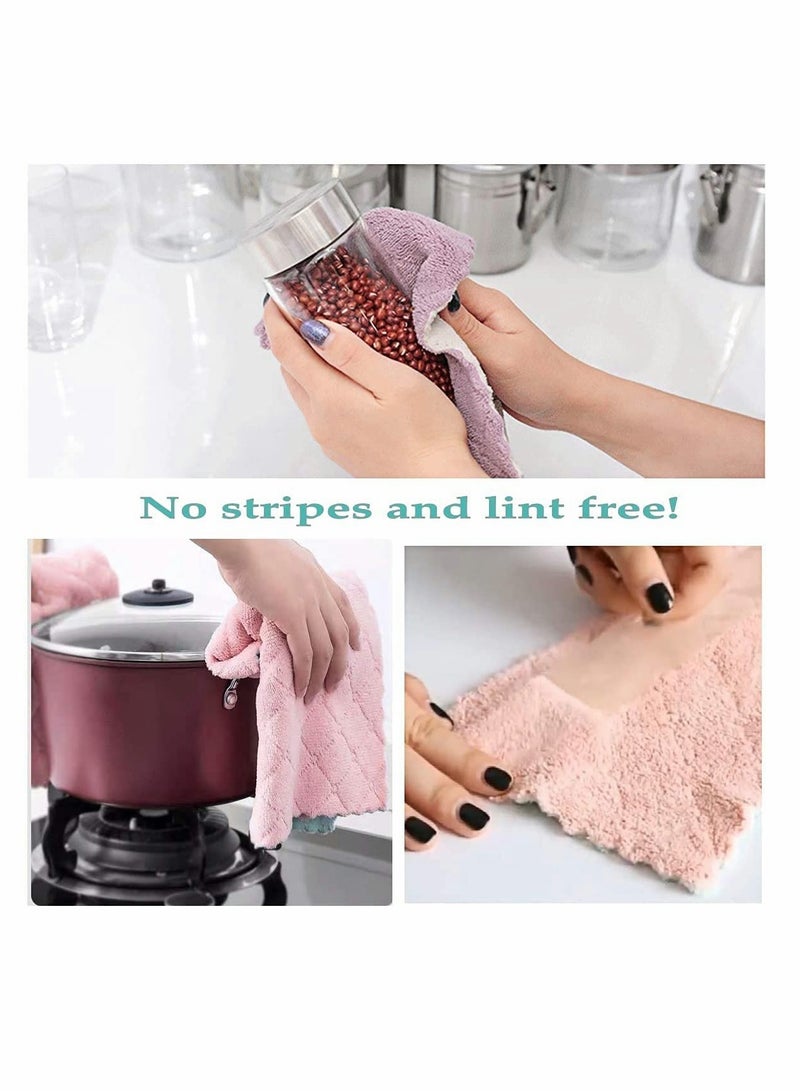 Premium Coral Velvet Dishcloths for Kitchen Cleaning, Super Absorbent Towels for Oil and Dust Removal, Ideal for Furniture and Glass Cleaning - Image 3