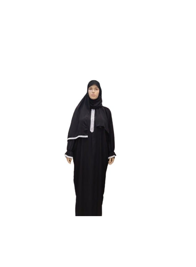 ثوب صلاة قطني مع غطاء للرأس  - Image 1