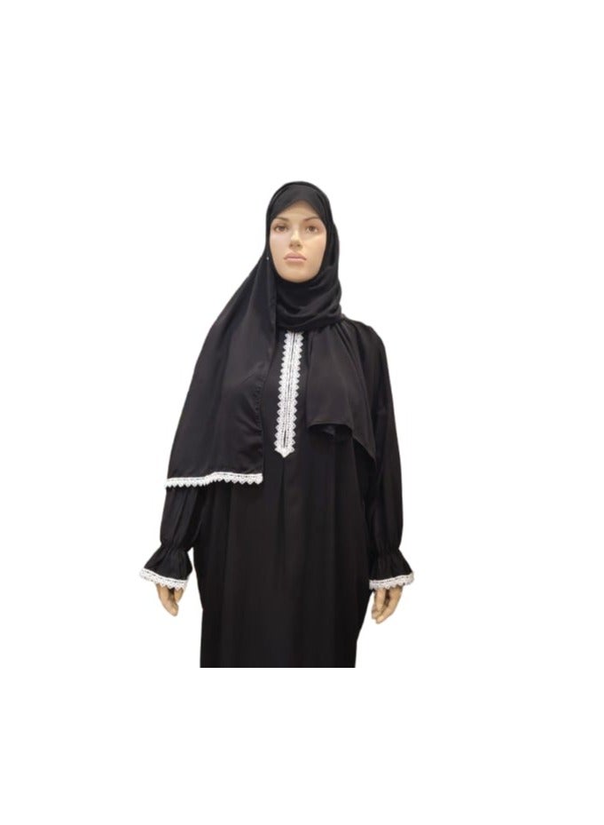 ثوب صلاة قطني مع غطاء للرأس  - Image 2