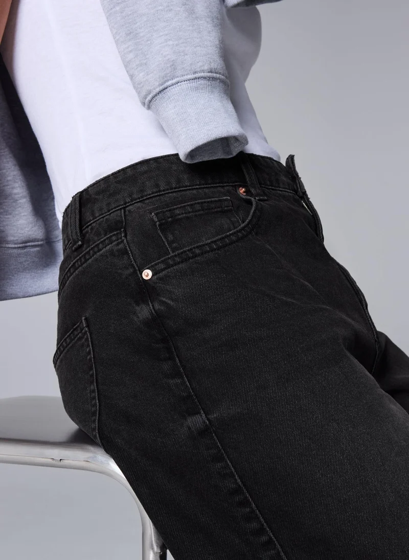Matalan Black Black Barrel Leg Jeans for Women | Best Price UAE