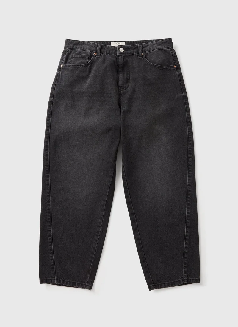 Matalan Black Black Barrel Leg Jeans for Women | Best Price UAE