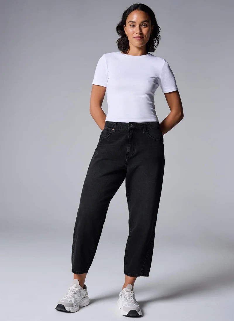 Matalan Black Barrel Leg Jeans