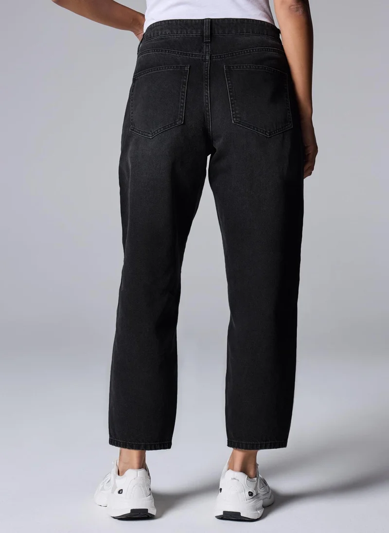 Matalan Black Black Barrel Leg Jeans for Women | Best Price UAE