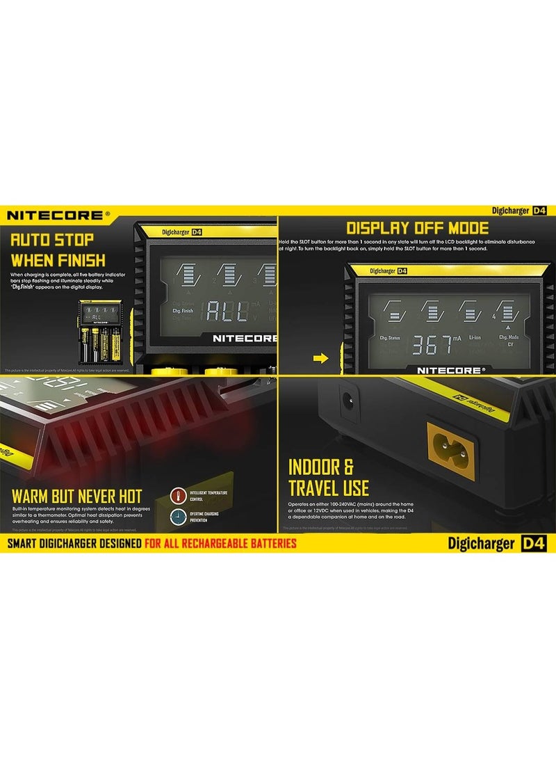 Nitecore D4 Smart Charger: 4-Bay - Image 4