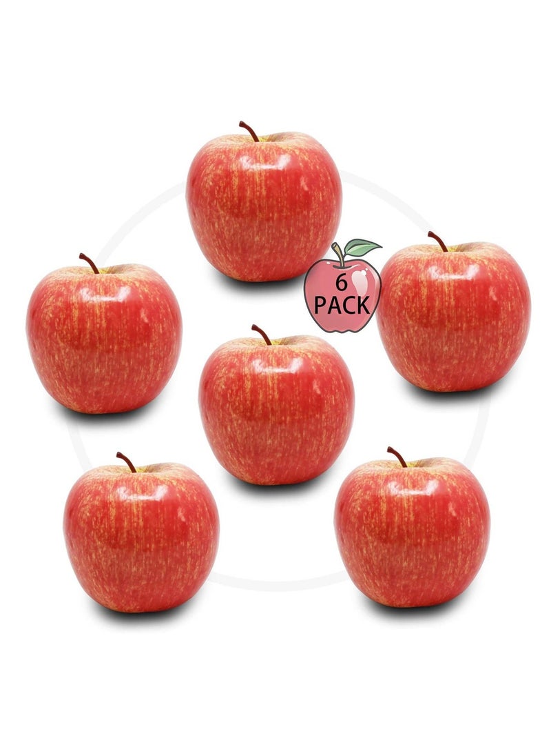 SYOSI 6 Pcs Fake Fruit Apples, Artificial Fruits Lifelike Red Apples Fake Fruits for Home House Display Kitchen Decor Wedding Party Photography Decoration  - Image 1