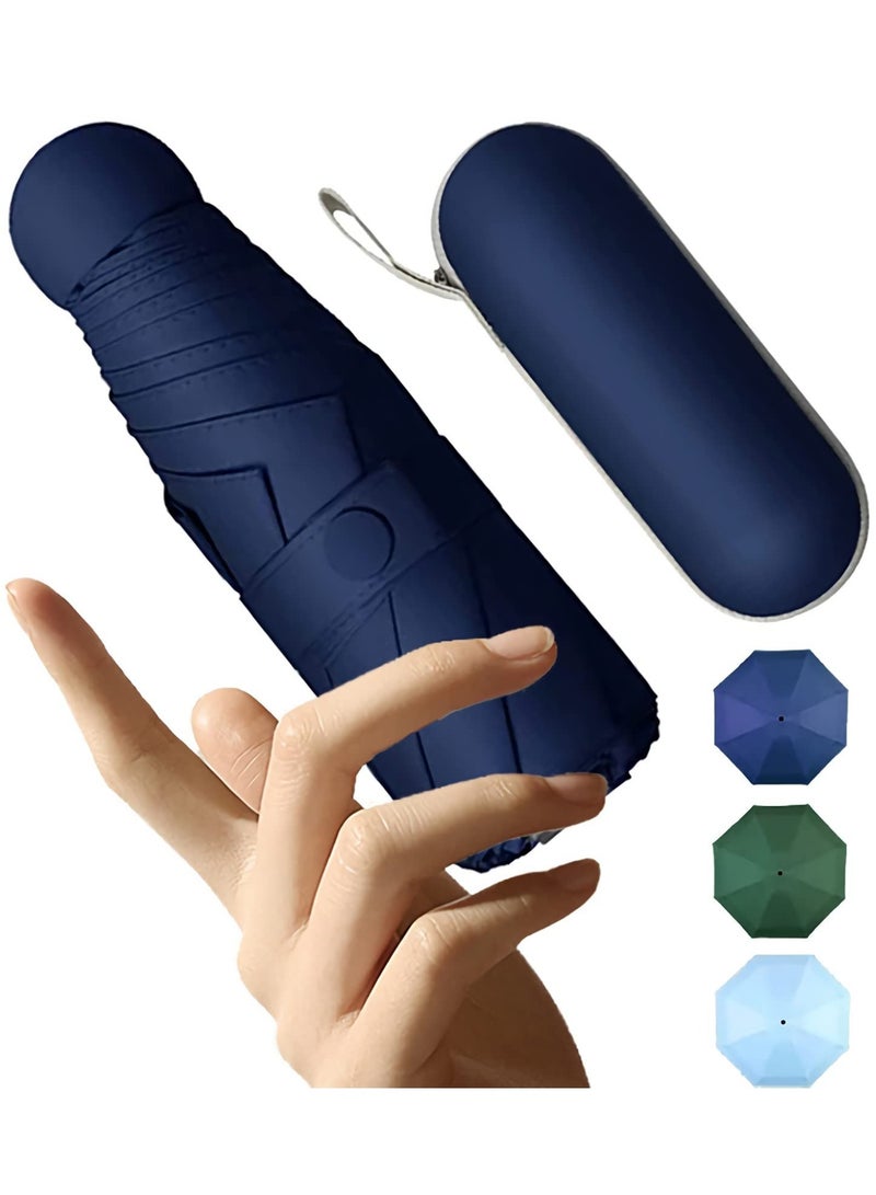 KASTWAVE Mini Sun & Rain Umbrella, Mini Windproof Folding Travel Umbrella, Portable Lightweight Compact Parasol with 95% UV Protection for Sun and Rain, Popular Style for women and men - Image 1