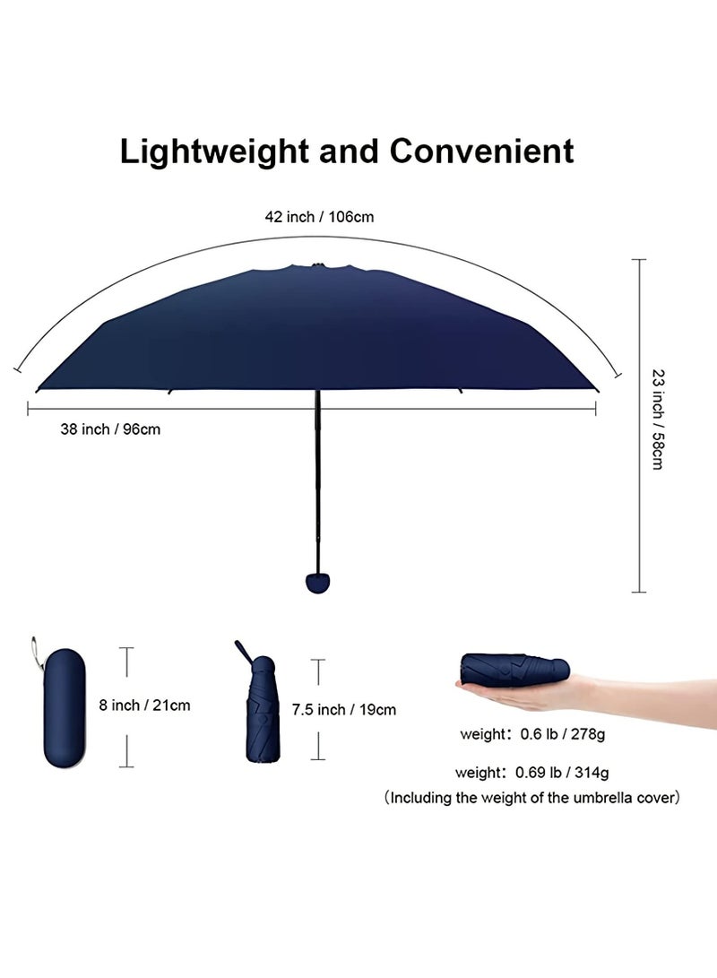 KASTWAVE Mini Sun & Rain Umbrella, Mini Windproof Folding Travel Umbrella, Portable Lightweight Compact Parasol with 95% UV Protection for Sun and Rain, Popular Style for women and men - Image 4