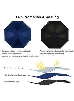 KASTWAVE Mini Sun & Rain Umbrella, Mini Windproof Folding Travel Umbrella, Portable Lightweight Compact Parasol with 95% UV Protection for Sun and Rain, Popular Style for women and men  - Image 3