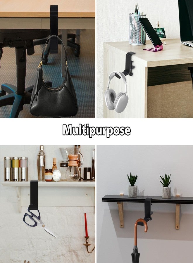 Realand 2Pcs Foldable Headphone Stand Hanger Holder, Under Desk Aluminum Headset Stand Hook with Cable Clip, Clamp Desk Hook for Purse Bag Backpack, Universal Fit - Image 5