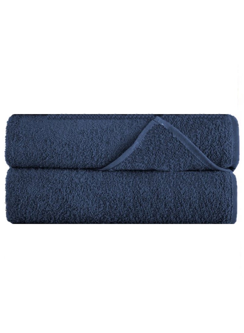 MAXQON Pack Of 2 - Bath Towel - 100% Cotton 600 GSM Large Size (70x140cm) Highly Absorbent And Super Durable , Color Dark Blue  - Image 1