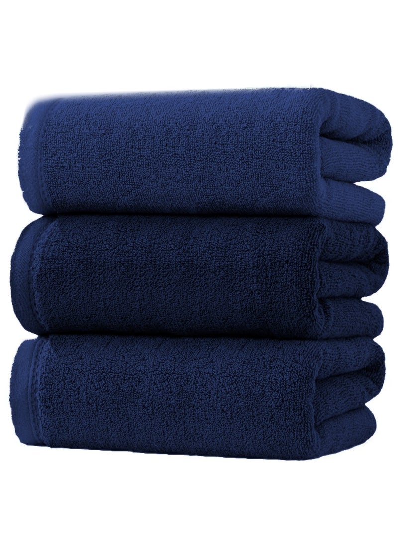 MAXQON Pack Of 2 - Bath Towel - 100% Cotton 600 GSM Large Size (70x140cm) Highly Absorbent And Super Durable , Color Dark Blue  - Image 5