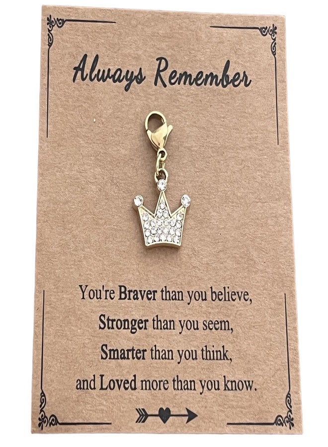 AMOBESTER Gold Rhinestone Crown Clip on Charms Zipper Pull for keychain DIY Necklace and Bracelet - Image 1