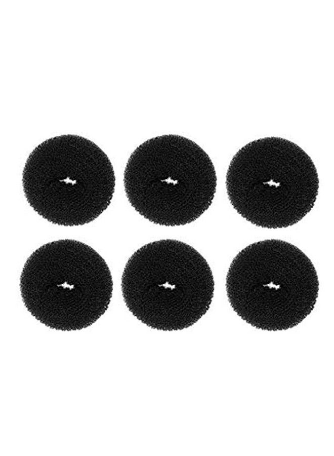 BIRDWARE Set Of Black 6 Pcs (2Small 2 Medium 2 Large) Combo Pack Of Bun Donuts For Bun Maker Juda Hair Accessories Hair Styling Tools - Image 1