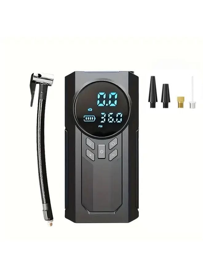 Black 9 In 1 Heavy Duty Vehicle Jump Starter Kit 8000mAh Portable Air Compressor 150PSI Digital Tire Inflator - Image 1