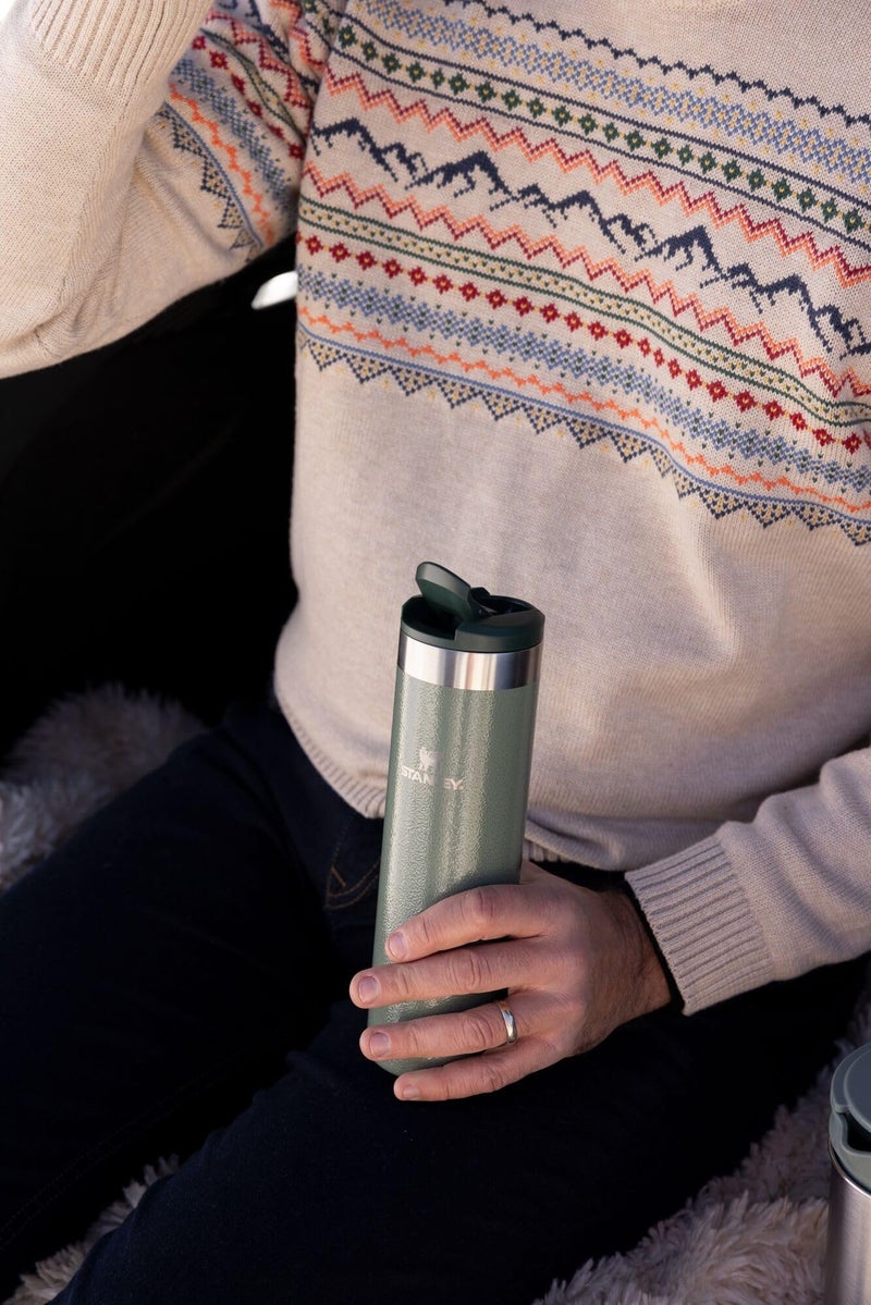 Stanley Stanley AeroLight Transit Bottle  Vacuum Insulated Tumbler for Coffee  Tea and Drinks with Ultra-Light Stainless Steel  20 Oz  Hammertone Green - Image 1